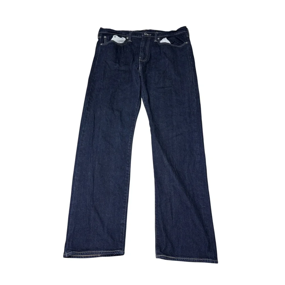 Levis 522 Slim Taper Selvedge Jeans Mens W36 L32 Dark Indigo Blue Denim
